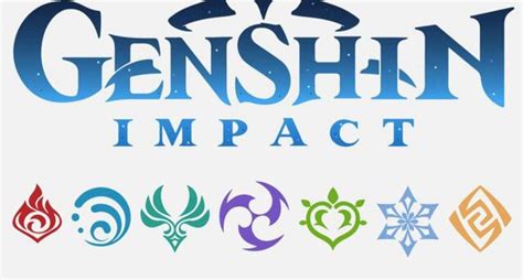 Genshin Impact Logo and Elements Icons