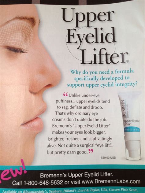 Upper eyelid lift cream. Wonder if it works...