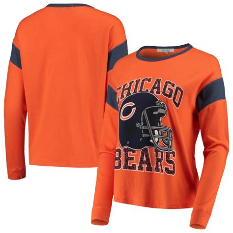 Women's Junk Food Orange Chicago Bears Big Logo Long Sleeve T-Shirt