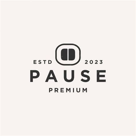 Premium Vector | Pause logo line art icon vector template