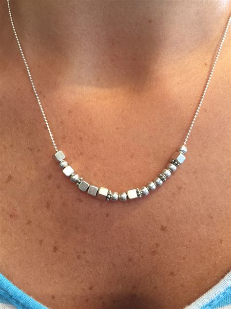 Cousin Morse Code Silver Necklace – Cousin – silver – Morse Code Necklace – Just Bead It