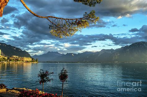 sunset on the lake Geneva Photograph by Michelle Meenawong - Fine Art America