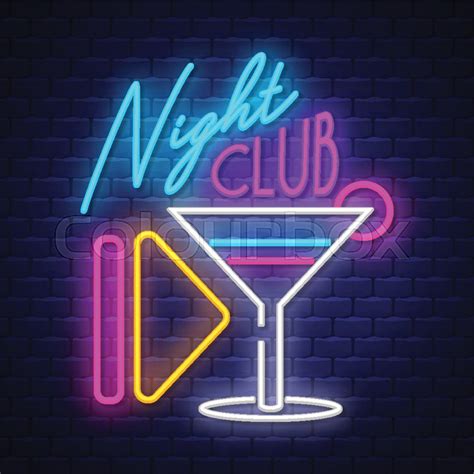 Night Club- Neon Sign Vector. Night ... | Stock vector | Colourbox