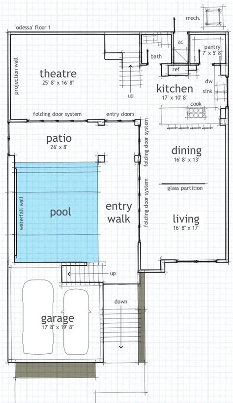 single floor house plans with indoor pool | Courtyard house plans ...