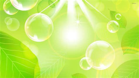 Bubbles and green leaves [2] wallpaper - Abstract wallpapers - #18630