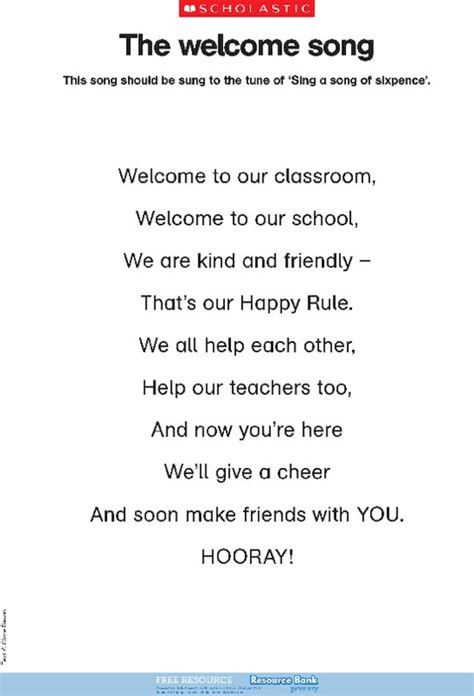 The welcome song - Scholastic Shop