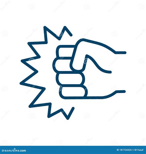 Strength Fist Punch Icon Vector. Outline Strength Fist Punch Sign Stock Vector - Illustration of ...
