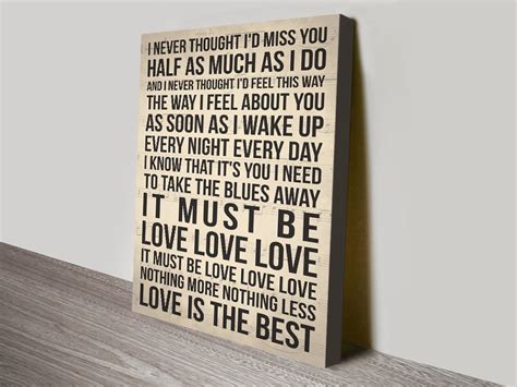 It Must Be Love - Madness Typographic Song Lyrics Art Canvas Prints