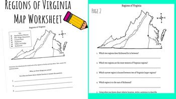 Regions of Virginia Map Worksheet by A Little Fun Here A Little Learning There