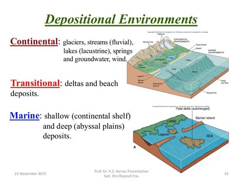 Sedimentary ore deposit environments