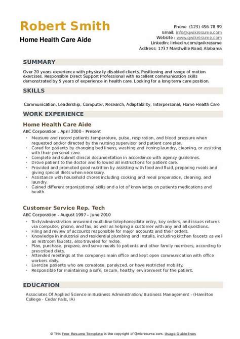 Personal Care Assistant Resume Sample - Good Resume Examples