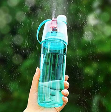 Cool Creative Spray Water Bottle Portable Sport Kettle Sport Drinking and Misting Spray Cooling ...