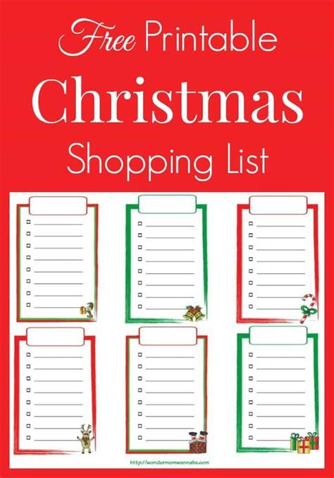 Free Printable Christmas Shopping List | AllFreeKidsCrafts.com