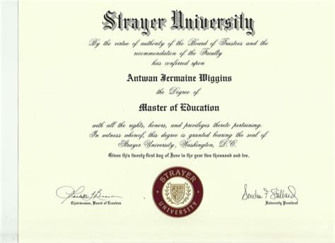 Strayer University Master of Education degree