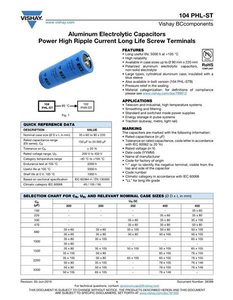 104 Capacitor Datasheet