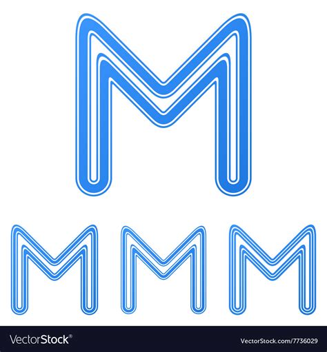 Blue letter m logo design set Royalty Free Vector Image