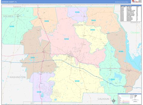 Jackson County Fl Wall Map Color Cast Style By Marketmaps | Images and Photos finder