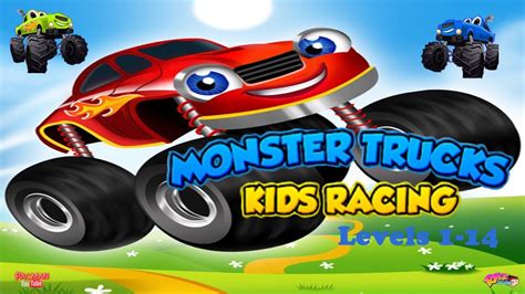 Monster Trucks Kids Racing - Levels 1 to 14 - YouTube