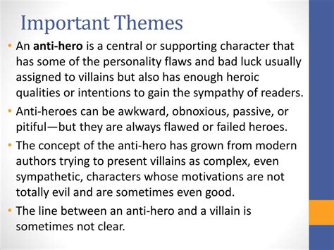 PPT - Hero & Anti- Hero Literature PowerPoint Presentation, free download - ID:1989658