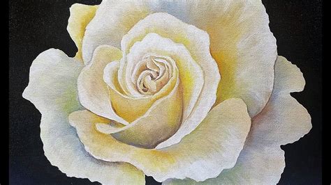 Learn how to paint a beautiful WHITE ROSE with acrylics in this full ...