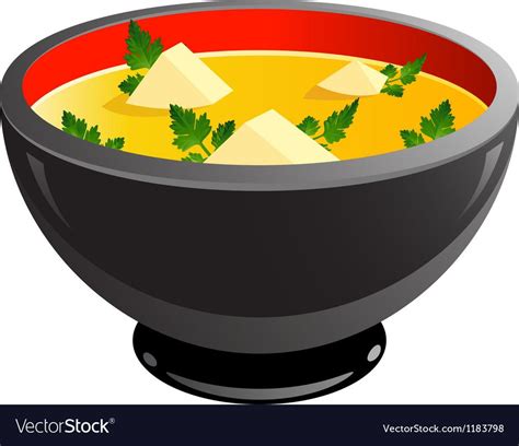 Miso soup Royalty Free Vector Image - VectorStock | Miso soup, Cute food drawings, Miso