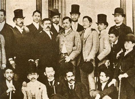 A group picture with Jose Rizal in Madrid. Beside Rizal is Marcelo H ...