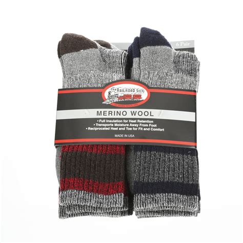 Murdoch's – Railroad Socks - Men's Merino Wool Boot Sock - 6 pack