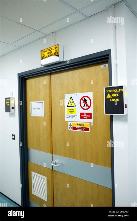 Hospital X Ray Department Warning Signs X-Ray in use Stock Photo - Alamy