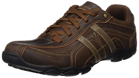 Skechers Mens 64276 Lace Up Casual Oxfords, Brown Leather, Size 9.5 ...