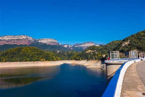 Dam at Swamp Ter River in Sau Reservoir, Catalonia, Spain. Stock Photo ...