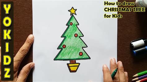 How to draw a CHRISTMAS TREE for kids