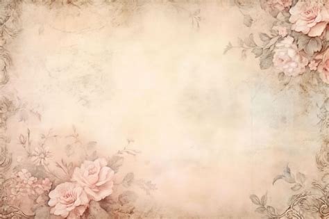 Premium Photo | Vintage background with roses on the old paper