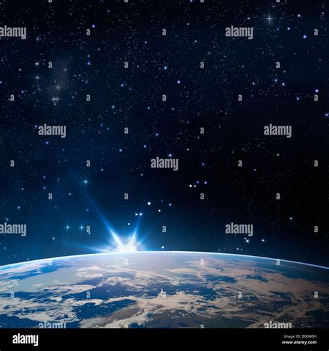 Sunrise - planet Earth (cgi Stock Photo - Alamy