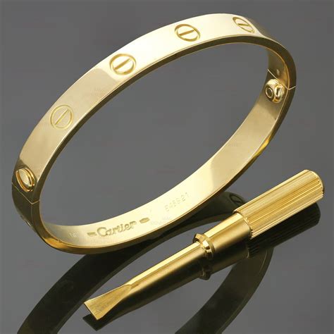 Cartier Gold Love Bangle Bracelet with Screwdriver at 1stDibs | cartier bracelet silver, silver ...