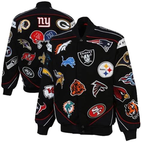 NFL Collage Twill Jacket - Black - NFLShop.com