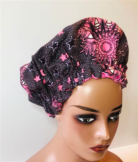 Hair Bonnet For Black Woman Satin Bonnet Sleep Cap Ankara | Etsy