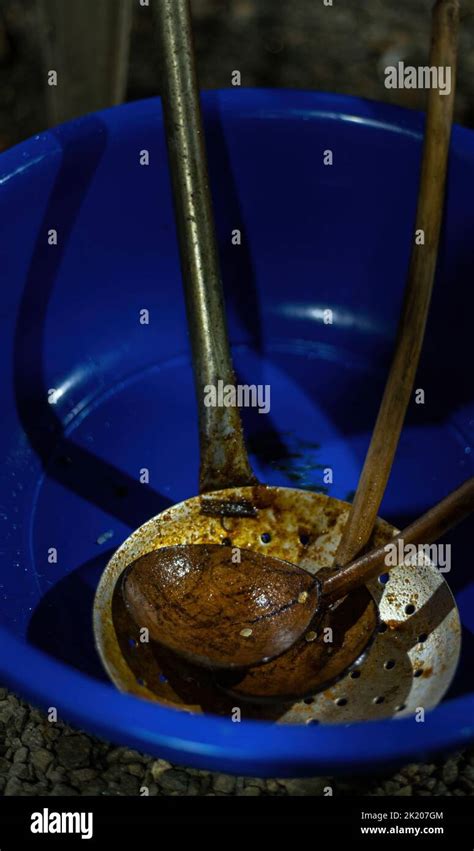 Spoons used to cook Sri Lankan meal for almsgiving Stock Photo - Alamy