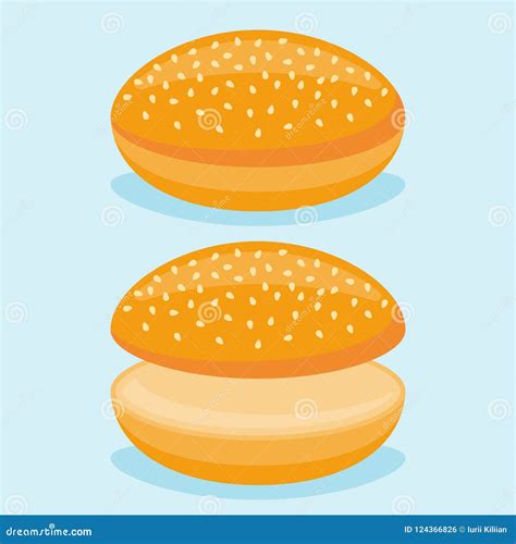 Empty Hamburger Bun. Cartoon Vector | CartoonDealer.com #71897443