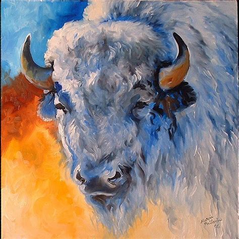 WHITE BUFFALO I | Buffalo art, Buffalo painting, Bison art