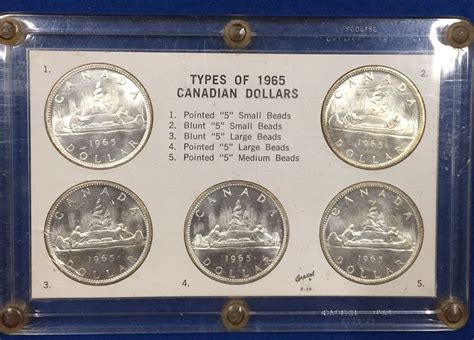 Canada 1965 Silver Dollar Type Set