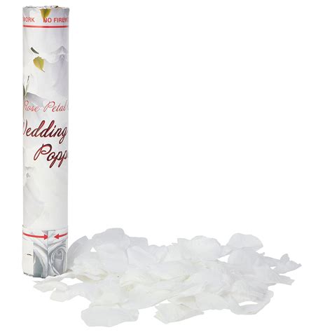 White Rose Petal Confetti Popper - Party Expert