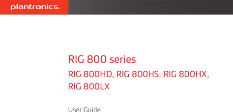 Plantronics Rig 800 ug