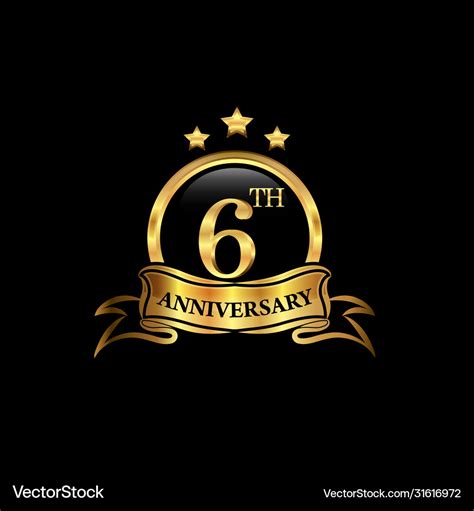 6 year anniversary celebration Royalty Free Vector Image