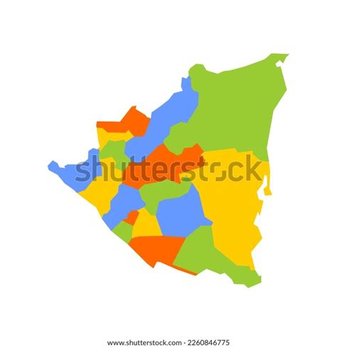 Nicaragua Political Map Administrative Divisions Departments Stock ...