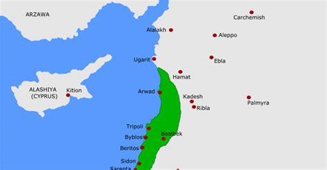 Map of Phoenicia (Illustration) - World History Encyclopedia