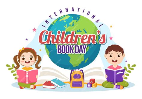 Premium Vector | International children book day illustration with kids ...