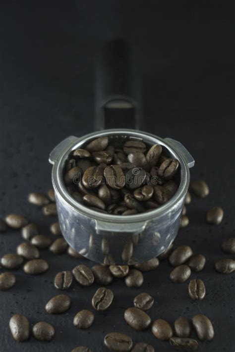 Bunch of Coffee Beans Black Background Stock Image - Image of ...