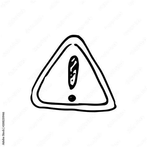 Handdrawn danger sign doodle icon. Hand drawn black sketch. Sign symbol ...