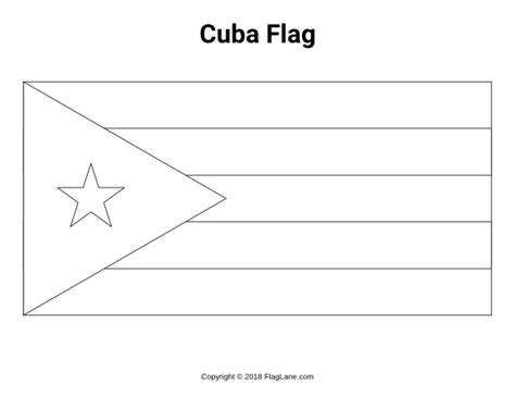 Free Cuba Flag Coloring Page