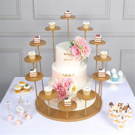 29" Tall Gold Metal Cake Stand | eFavormart.com